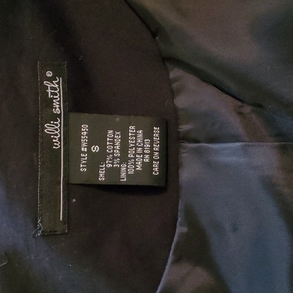 Adorable Willi Smith Lined Black Jacket with 3/4 Sleeves, Small - Picture 8 of 8